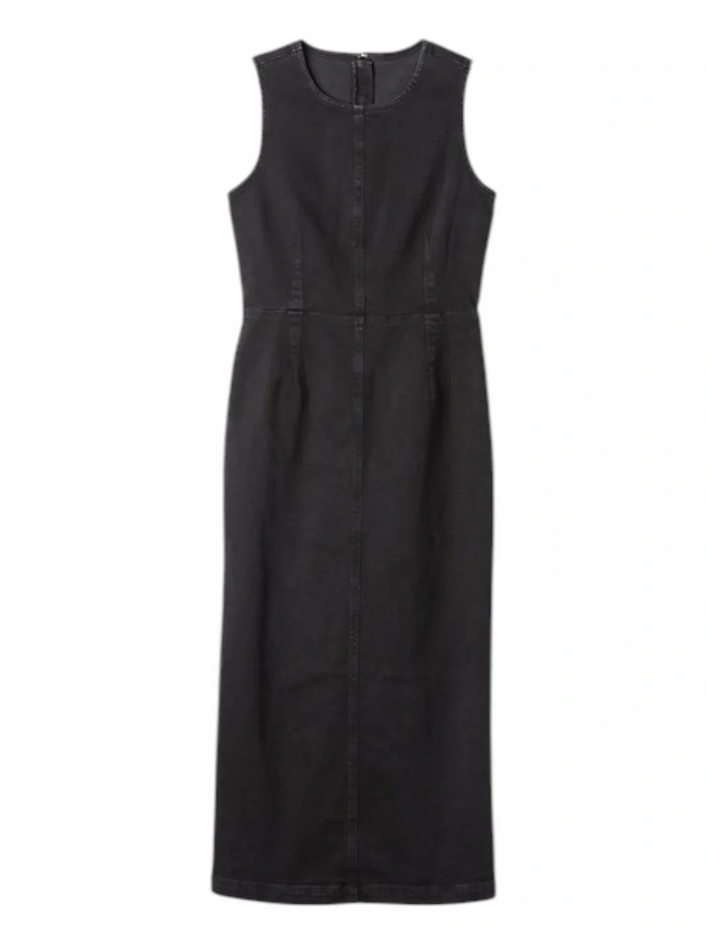 NWT – Gap Denim Midi Dress Black Wash Sleeveless Bodycon Sheath Sz. 6